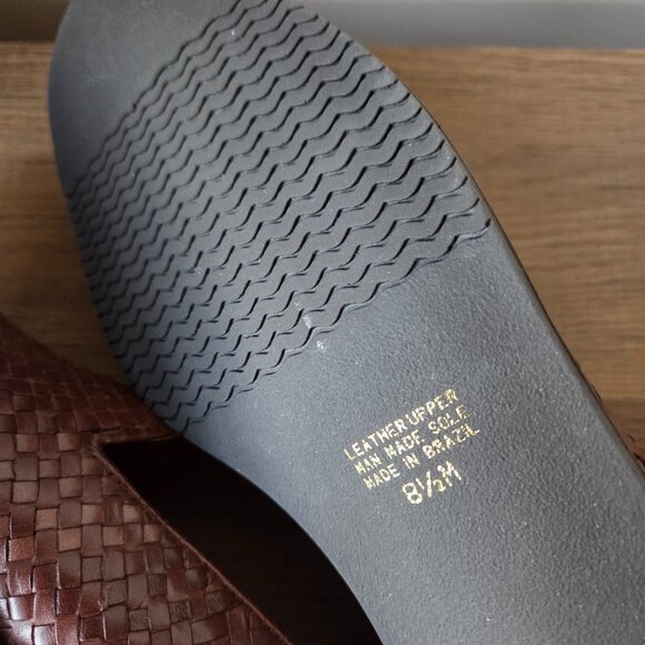 NEVER WORN WORTHINGTON ROSE III BROWN GENUINE LEATHER WOVEN LOAFERS SIZE 8.5 - Picture 15 of 16